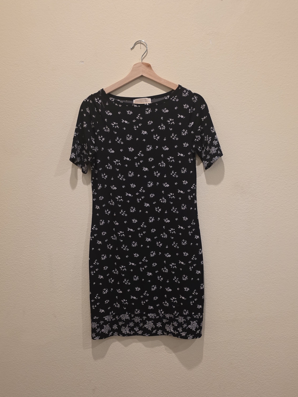 Michael Kors Black Floral Mini Dress short Sleeve Old Money Classic Feminine - Picture 2 of 8